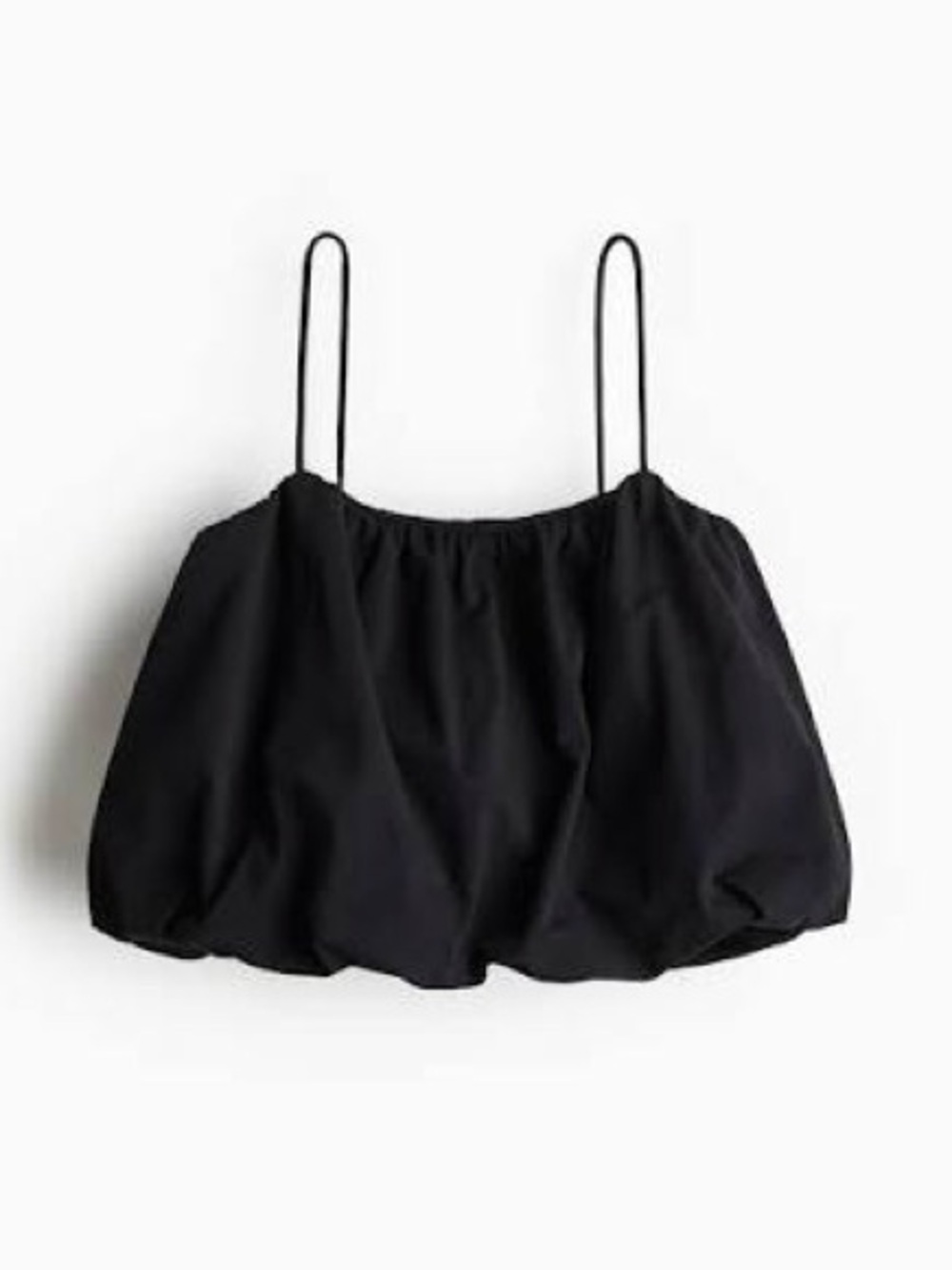 H&M Black Spaghetti Strap Bubble Hem Top